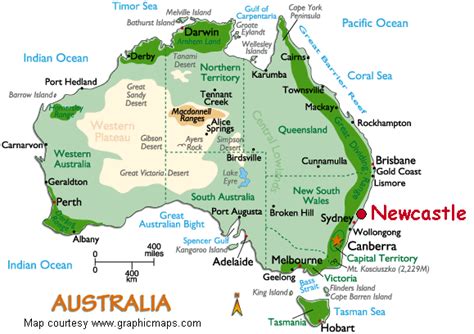 newcastle map australia